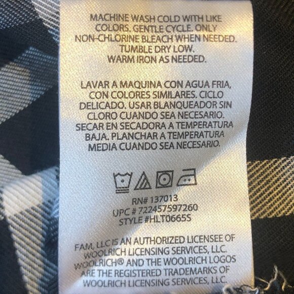 Woolrich button-down plaid blouse sz S - Picture 9 of 9